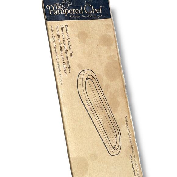 Pampered Chef Bamboo Cracker Snack Serving Party Tray Platter 2247 Wood 15 x 5" - Picture 4 of 10